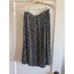 Brooks Brothers Pleated A-Line Midi Skirt Leopard/Cheetah Spot Print 6